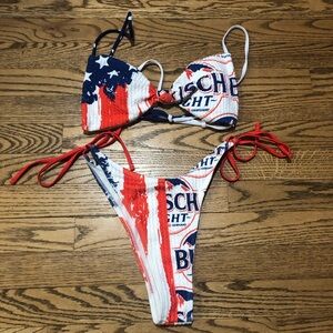 Busch Light Bikini American Flag 2 Piece